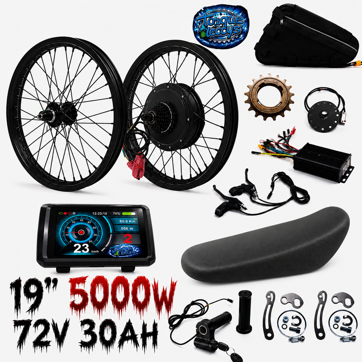 Torqueleccys 72v 30ah 19” 5000w ebike kit (with battery🔋)